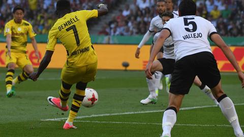 Dembélé erzielt das 1:0 für Dortmund