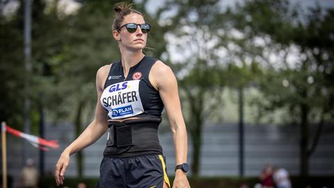 Carolin Schäfer (GER Eintracht Frankfurt) konzentriert beim Speerwurf