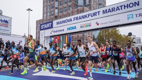 Einiges los beim Frankfurt Marathon.