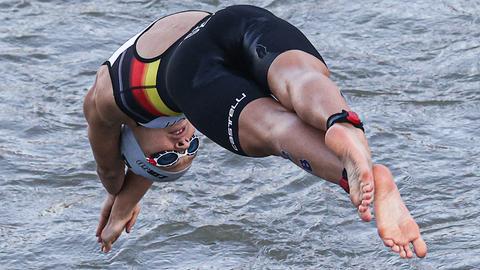 Lisa Tertsch beim Triathlon-Start