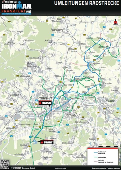 Radroutensperrungen: Die eingerichteten Umleitungen auf einen Blick. 