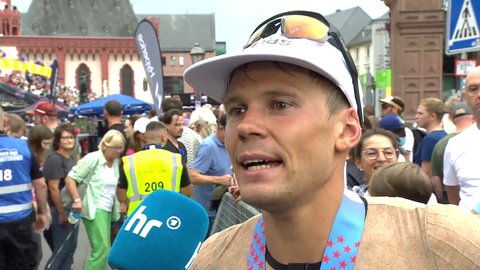 Jonas Hoffmann im Interview nach dem Ironman in Frankfurt