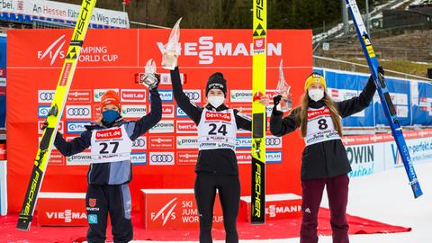 Siegerehrung nach dem Springen in Willingen