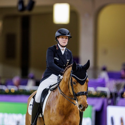 Katharina Hemmer beim Reitturnier in der Frankfurter Festhalle