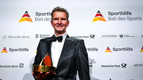 Michael Groß nach der Verleihung der Goldenen Sportpyramide