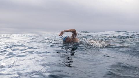 Extremschwimmerin Nathalie Pohl im Nordkanal