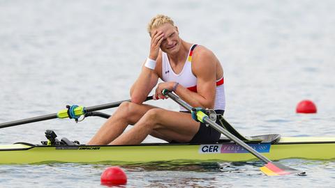 Oliver Zeidler im Ruderboot