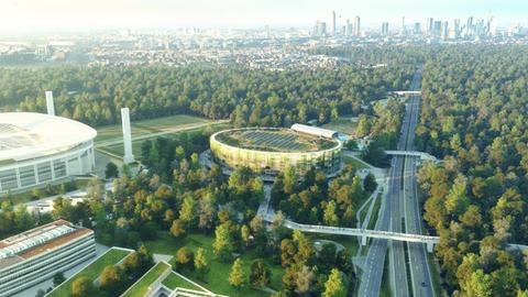 So könnte die neue Multifunktionshalle am Stadion in Frankfurt aussehen.