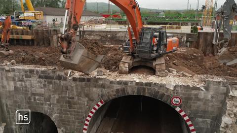 Baustelle auf Brücke