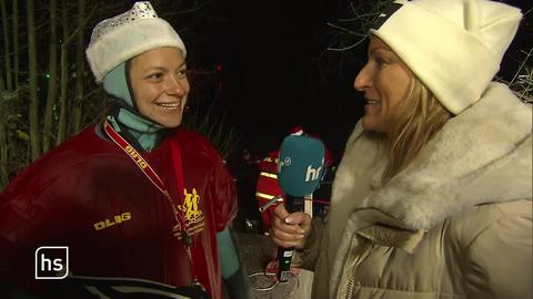 Interview nach dem Eisschwimmen