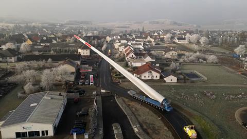 Transport eines Windkraftflügels