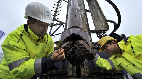 Ein mit Industriediamanten besetzter Bohrkopf 