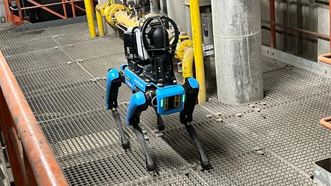 Vorstellung eines Roboterhundes beim Energieversorger Offenbach