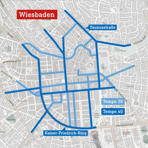 Karte von Wiesbaden