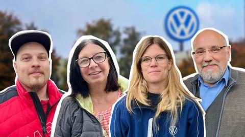 Dies ist eine Colloage von 4 Mitarbeiterinnen und Mitarbeitern des Baunataler VW Werks