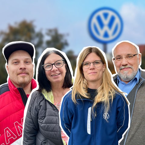 Dies ist eine Colloage von 4 Mitarbeiterinnen und Mitarbeitern des Baunataler VW Werks